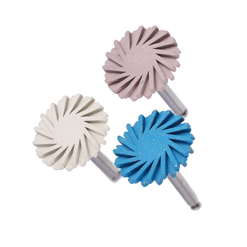 N.C 6Pcs Dental Rubber Polisher Composite Resin Polishing Wheel Spiral Flex Polishier Diamond System RA Disc Kit 14mm - Image 3